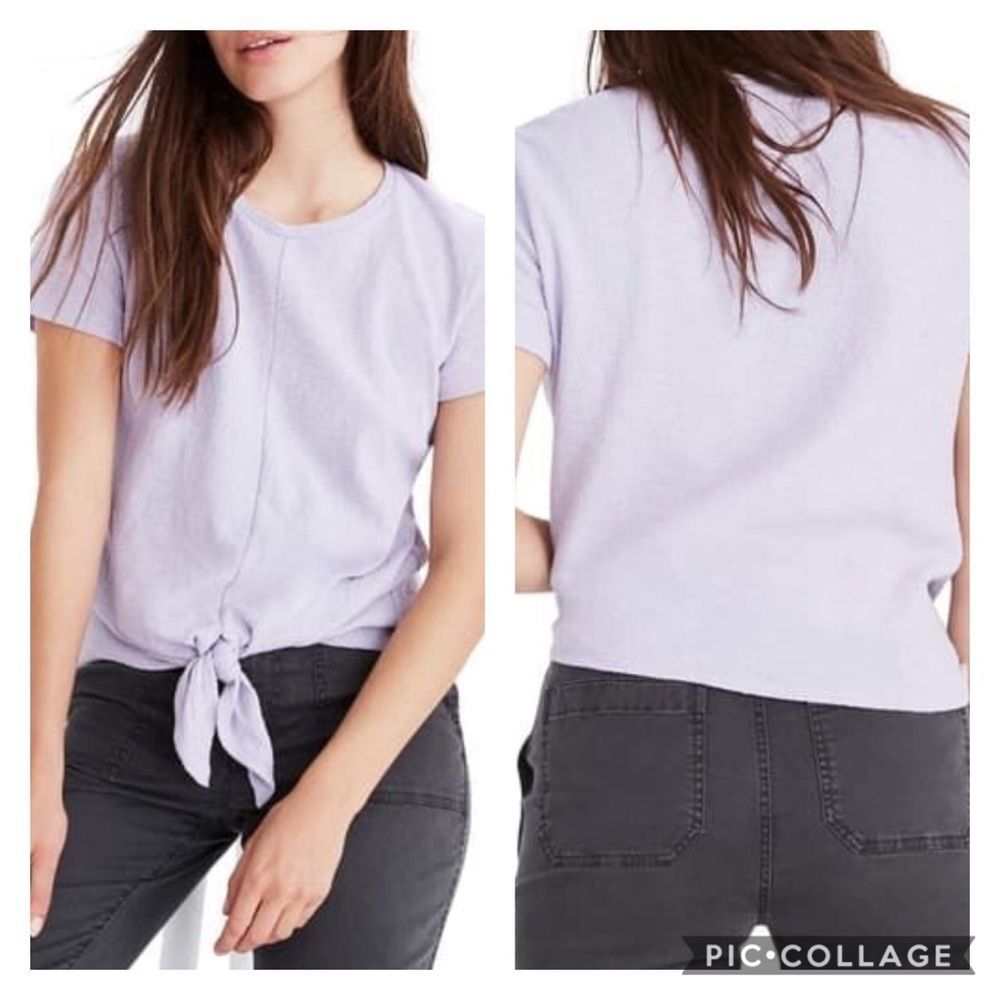 Madewell Texture & Thread Tie Front Top Sz M